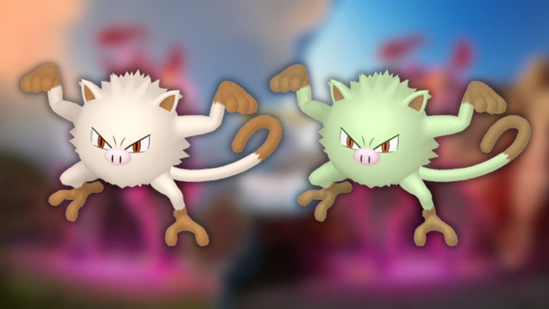 Mankey and its shiny variant (Image via The Pokemon Company)
